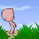 可爱小破孩撒尿表情