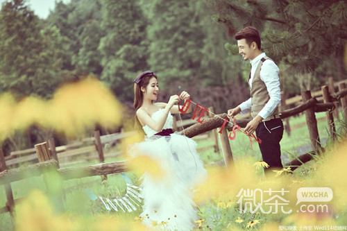 幸福美好情侣婚纱微信封面图片