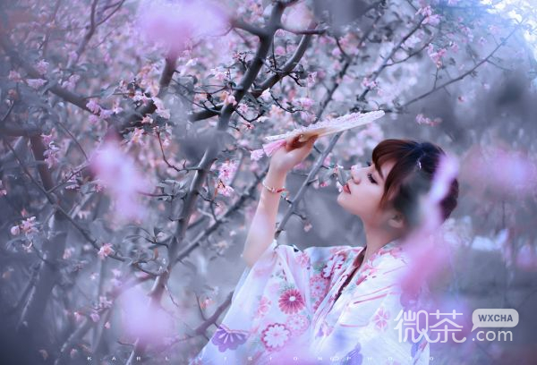 樱花少女唯美微信图片