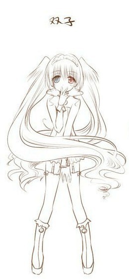 手绘12星座动漫少女图片