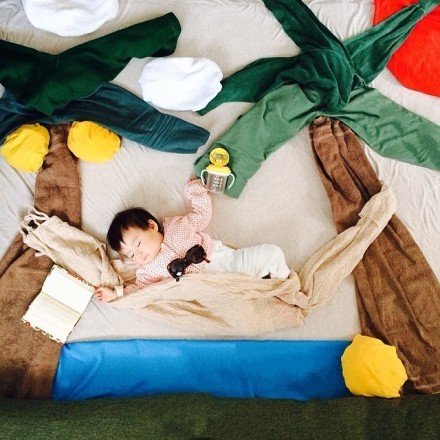 微信可爱图片  当萌宝遇上艺术妈咪