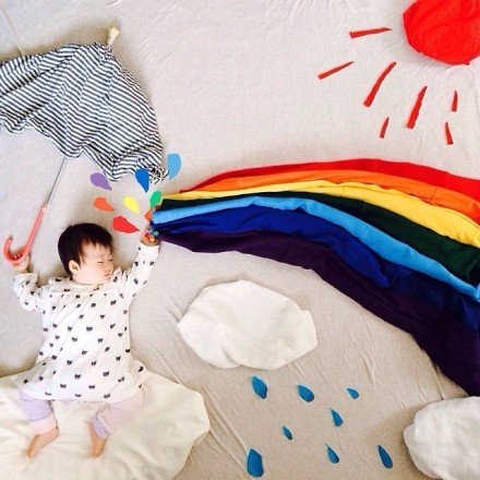 微信可爱图片  当萌宝遇上艺术妈咪