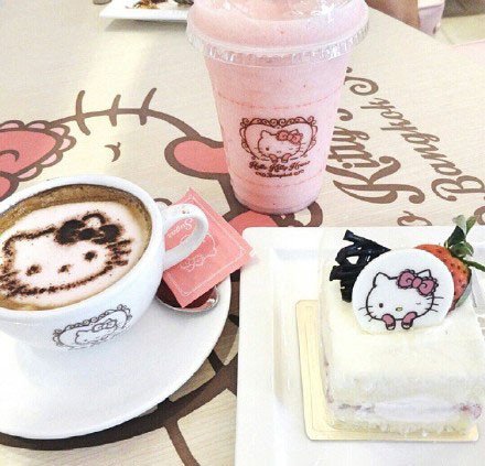 甜甜的hello kitty主题蛋糕图片