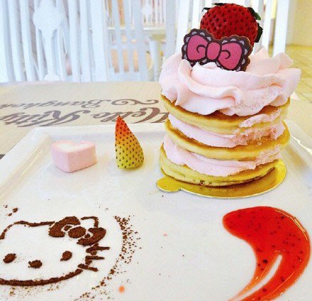 甜甜的hello kitty主题蛋糕图片
