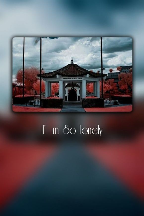 伤感文字小清新图片  i am so lonely