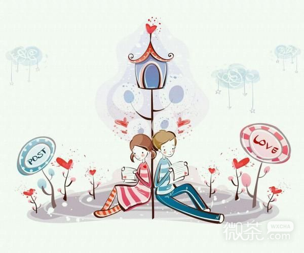 微信卡通爱情大图  趁年轻，我们相爱吧