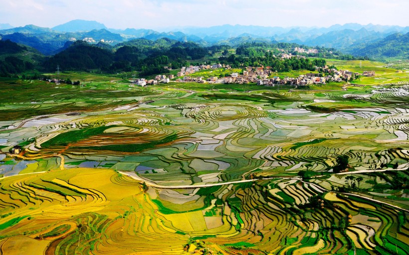 梯田风光微信高清图片 世外桃源