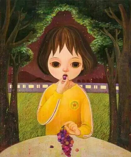 唯美手绘小女孩微信图片 四叶草在未来唯美盛开