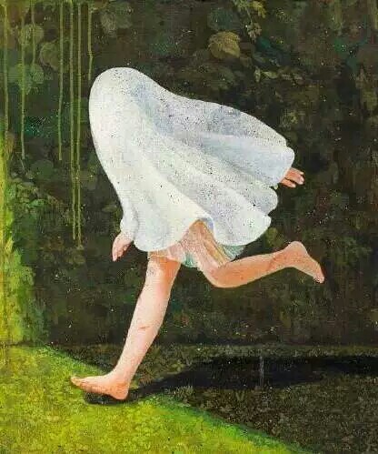 唯美手绘小女孩微信图片 四叶草在未来唯美盛开