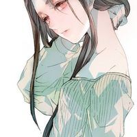 微信最新手绘图片唯美人物头像 碎花洋裙的优雅