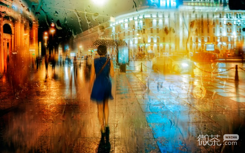 唯美的雨中美女微信图片 雨中漫步