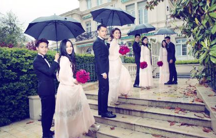 袁弘张歆艺婚礼现场微信图片 颜值爆表
