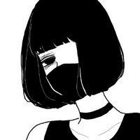 微信黑色主调的个性手绘头像 黑白的承诺还未感慨