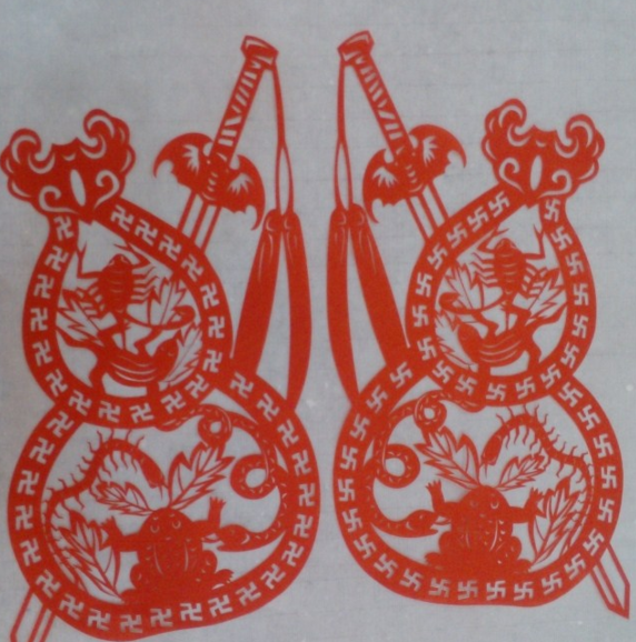 端午节好看的手工剪纸微信图片 五月初五端午划龙舟