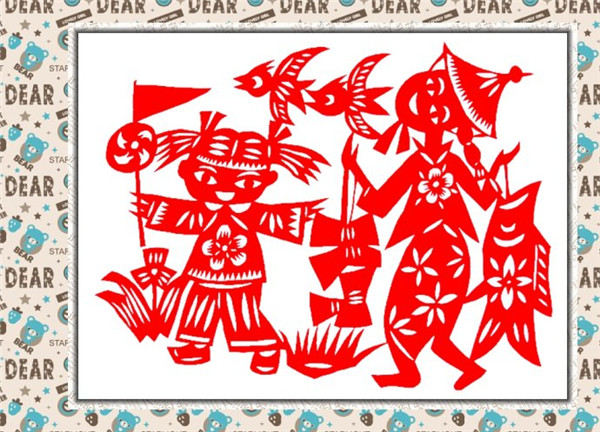 端午节好看的手工剪纸微信图片 五月初五端午划龙舟