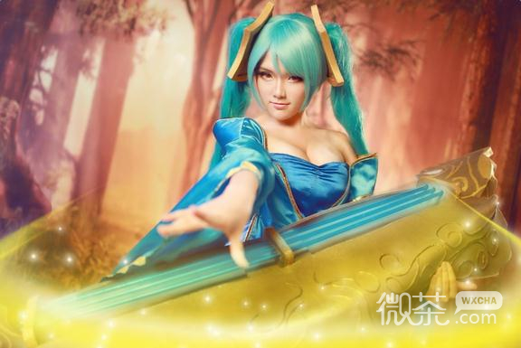 LOL琴瑟仙女娑娜Cosplay微信图片 我用意念传达给您