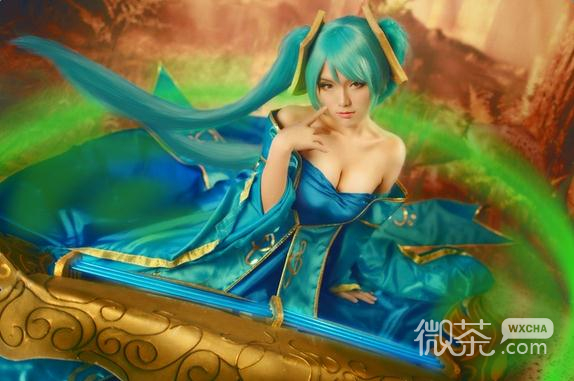 LOL琴瑟仙女娑娜Cosplay微信图片 我用意念传达给您