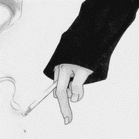 微信手绘男生吸烟头像黑白超拽 你若有颗不屈的灵魂