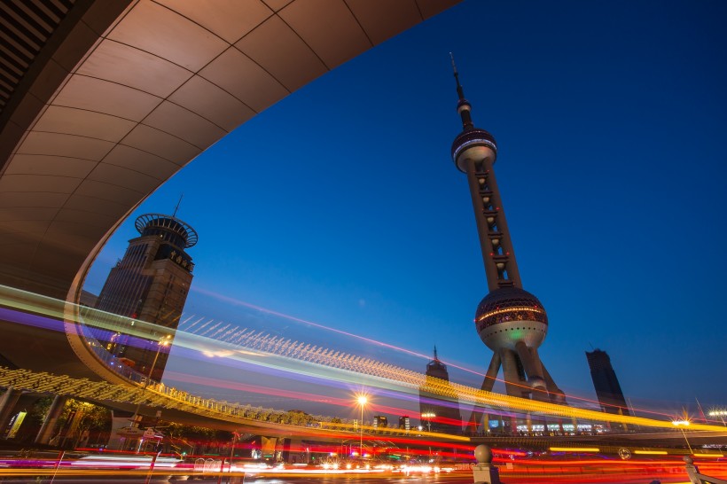 上海陆家嘴夜景微信图片 东方明珠