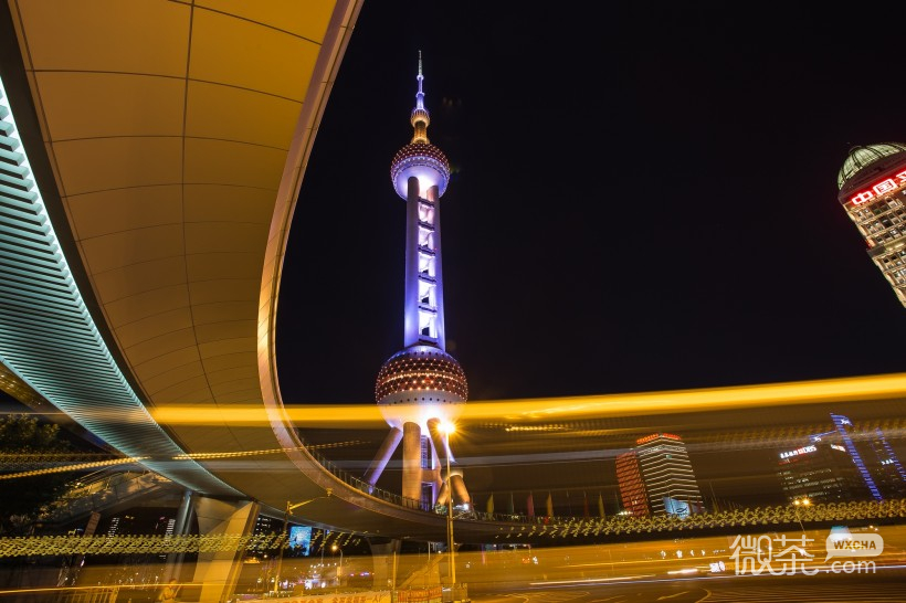 上海陆家嘴夜景微信图片 东方明珠