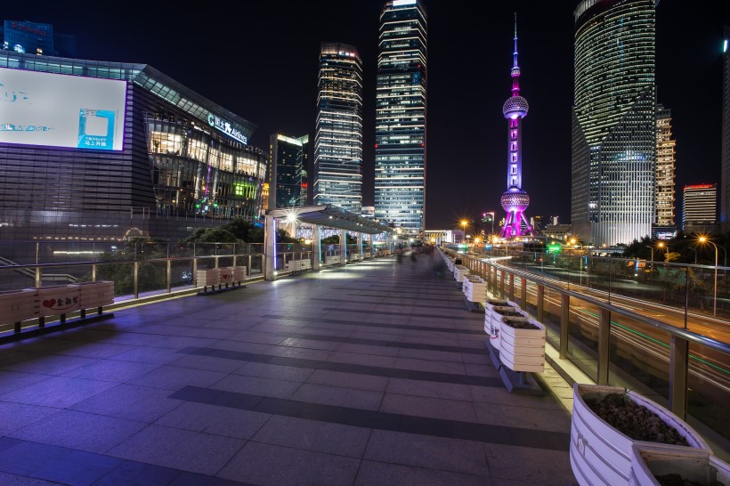 上海陆家嘴夜景微信图片 东方明珠