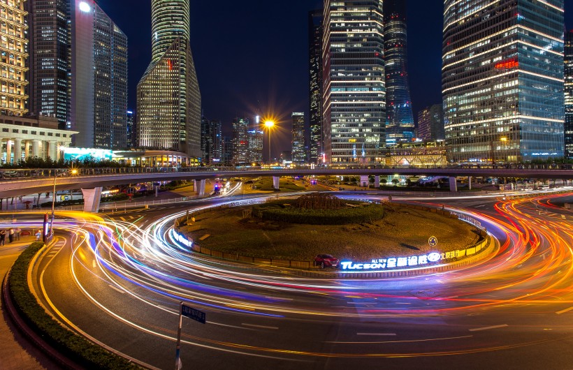 上海陆家嘴夜景微信图片 东方明珠