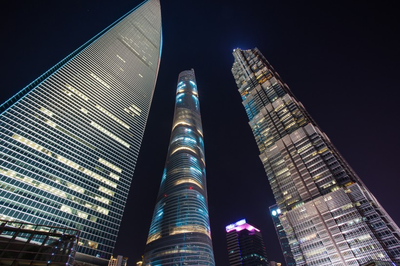 上海陆家嘴夜景微信图片 东方明珠