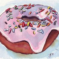 微信手绘水染画卡通头像 不留给我一丝机会