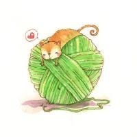 微信手绘水染画卡通头像 不留给我一丝机会