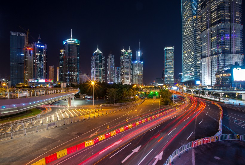 上海陆家嘴夜景微信图片 东方明珠