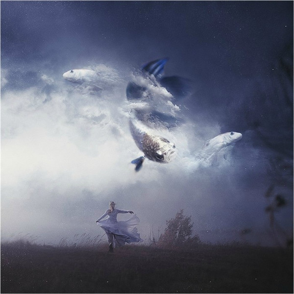 超现实主义摄影艺术唯美微信图片 海潮声淹没了离别时的黄昏