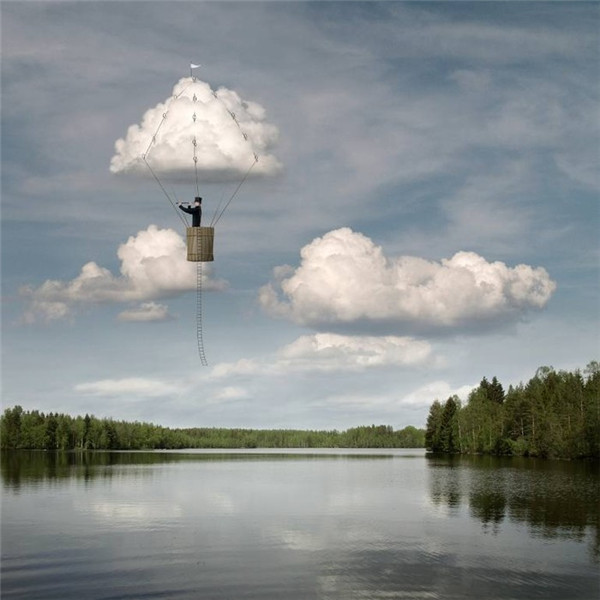 超现实主义摄影艺术唯美微信图片 海潮声淹没了离别时的黄昏