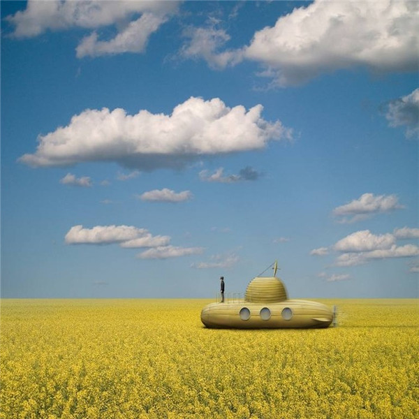 超现实主义摄影艺术唯美微信图片 海潮声淹没了离别时的黄昏