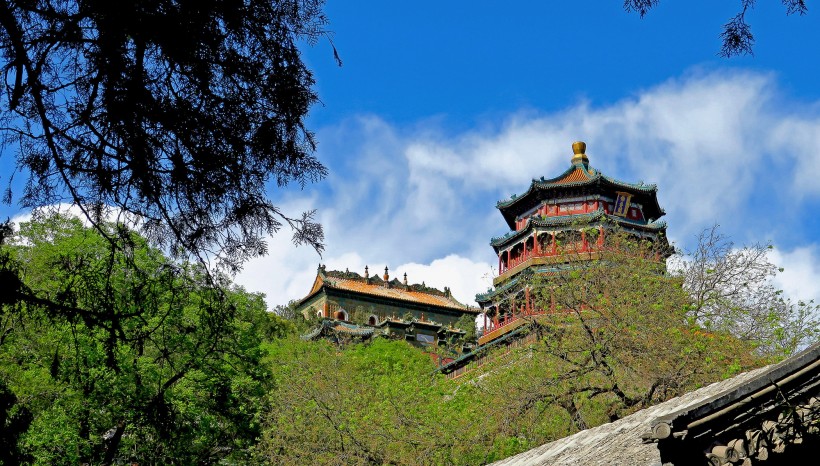 颐和园风景微信高清图片 蓝天白云
