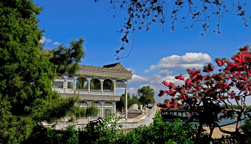 颐和园风景微信高清图片 蓝天白云