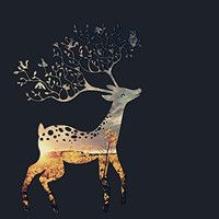 微信唯美麋鹿头像手绘精选 灼灼桃花十里