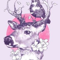 微信唯美麋鹿头像手绘精选 灼灼桃花十里