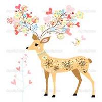 微信唯美麋鹿头像手绘精选 灼灼桃花十里