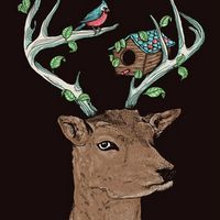 微信唯美麋鹿头像手绘精选 灼灼桃花十里