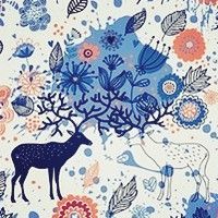 微信唯美麋鹿头像手绘精选 灼灼桃花十里