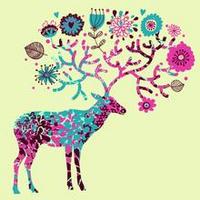 微信唯美麋鹿头像手绘精选 灼灼桃花十里