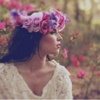 微信戴花的欧美女生头像气质范 落花非无意却只随波流