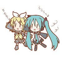 初音未来微信人物萌图手绘简单简单 金色千本樱融入了夜色里