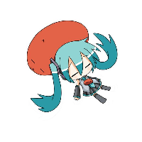 初音未来微信人物萌图手绘简单简单 金色千本樱融入了夜色里