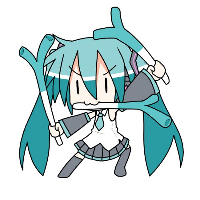 初音未来微信人物萌图手绘简单简单 金色千本樱融入了夜色里