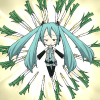 初音未来微信人物萌图手绘简单简单 金色千本樱融入了夜色里