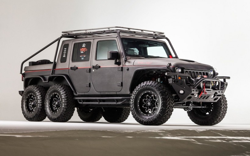 吉普牧马人微信高清图片 地狱猫6轮