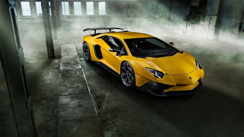 兰博基尼lp750-4 sv黄色跑车微信高清图片