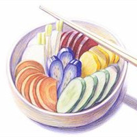 微信手绘食物彩铅头像高清 山高自有可行路