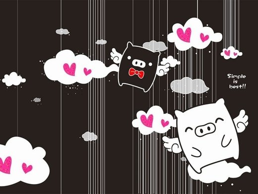 卡通黑白猪微信高清图片